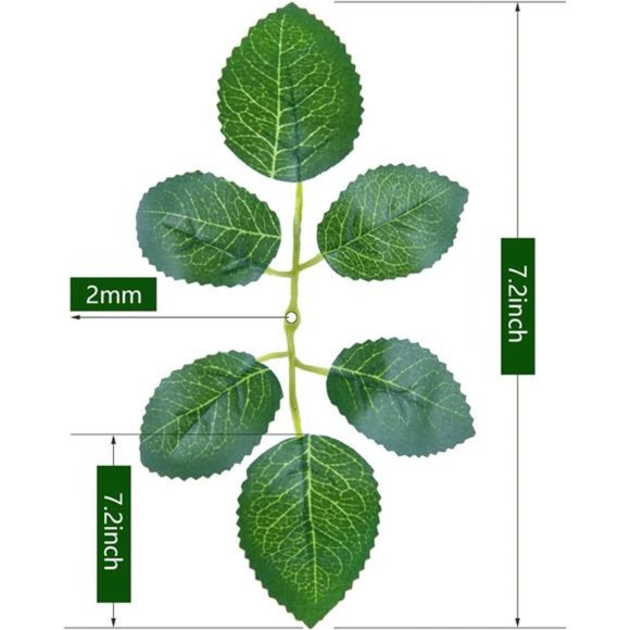 60pcs Bulk RoseLeaves Artificial Greenery FakeRose Flower Leaves for DIY Wedding - Picture 2 of 6